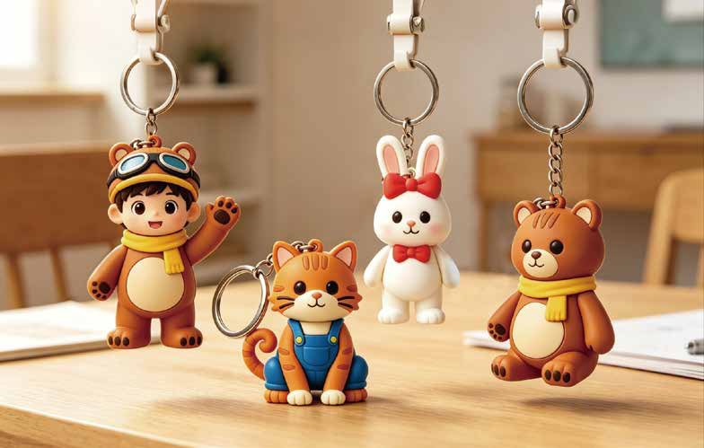 Animal Figure Keychain Set