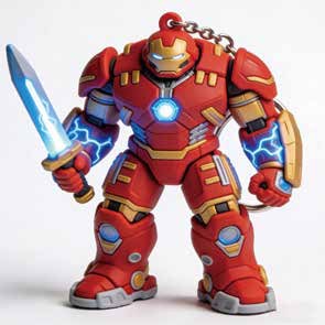 Mecha Keychain — Red